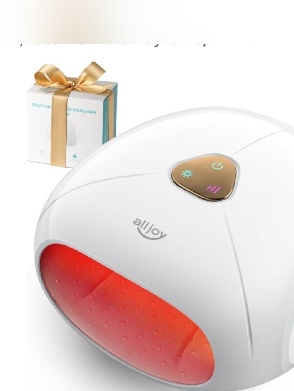 alljoy LED Therapeutic Hand Massager - White with Red Light NIB